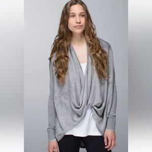 Lululemon Iconic Sweater Wrap Shirt Open Front Athleisure Knit Long Sleeve Sz 4